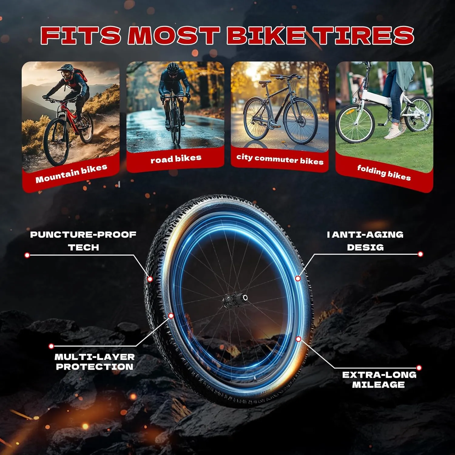 2 Pack Heavy Duty 12"/14"/16"/18"/ 20"/24"/ 26"/27.5"/29" x1.75/1.95/2.10/2.125 Bicycle Tube with 2 Tire Levers, with 32mm AV Schrader Valve for Road/MTB Bike