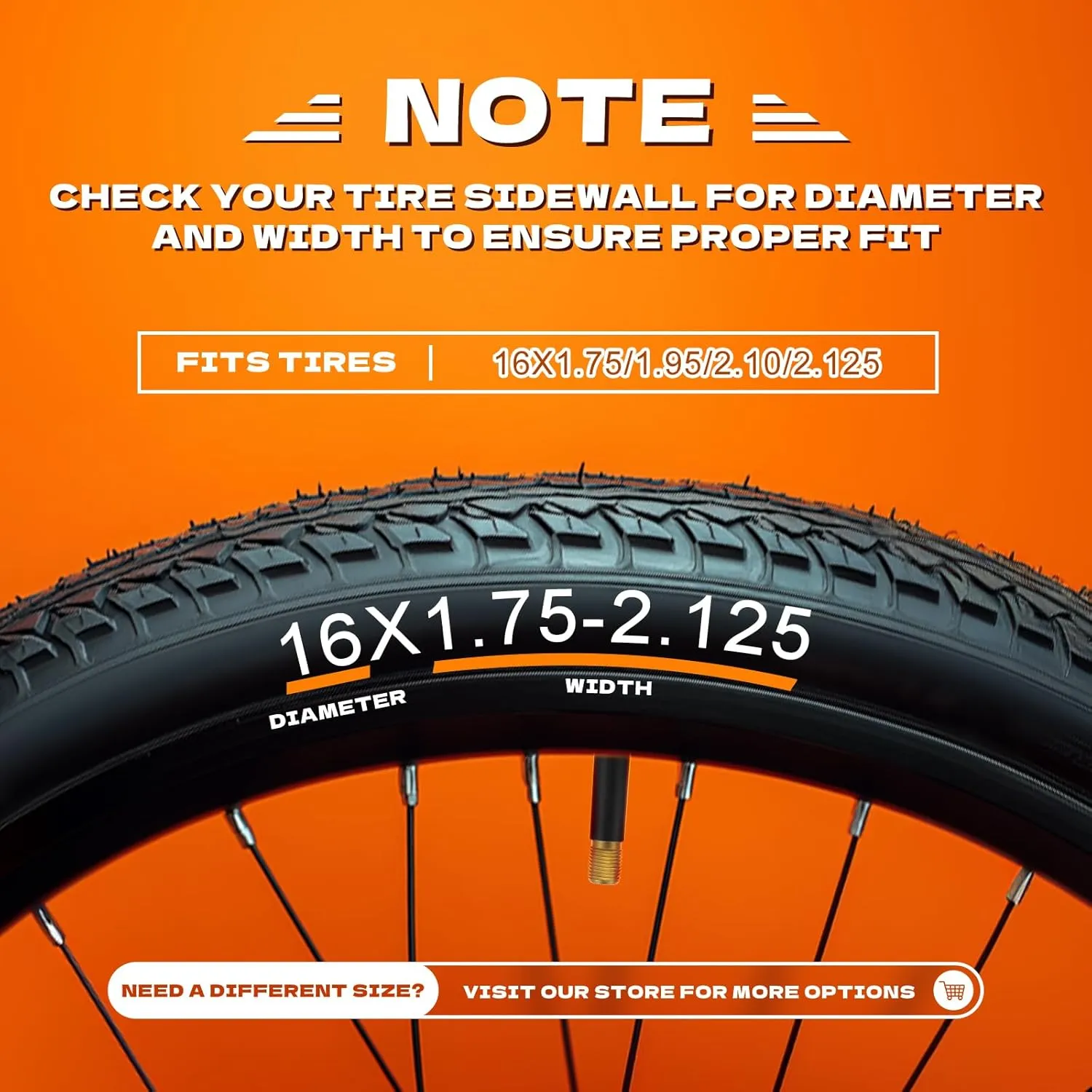 2 Pack Heavy Duty 12"/14"/16"/18"/ 20"/24"/ 26"/27.5"/29" x1.75/1.95/2.10/2.125 Bicycle Tube with 2 Tire Levers, with 32mm AV Schrader Valve for Road/MTB Bike