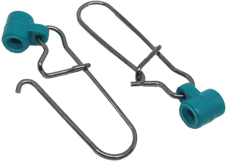 25/50/100 PCS Fishing Line Sinker Slides Duo Lock Snaps High Strength Stainless Steel Sinker Slider Swivel Snap Kit Fishing Tackle