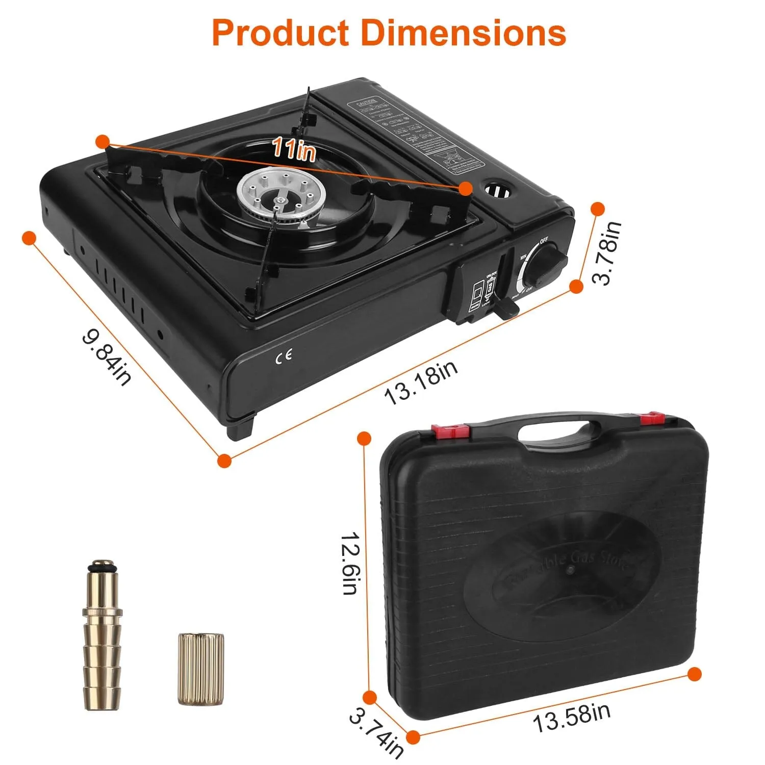 3300W Portable Camping Stove Butane Canister Dual Fuel Burner