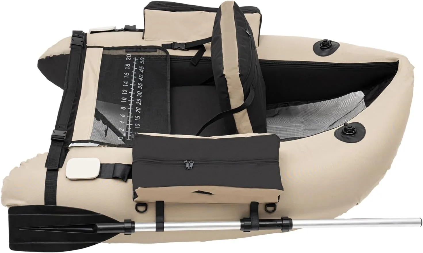 4.5ft Inflatable Fishing Boat, Fishing Float Tube with Storage Pockets, Inflatable Dinghy, Outdoor Fishing Boat Set, Single Portable Boat Raft, Hand Air Pump, 286.6lbs Load