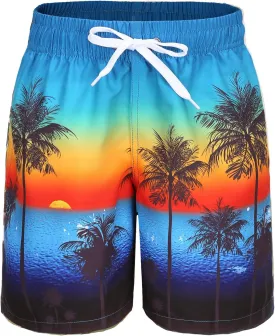 Aisyee Boys Swim Trunks Quick Dry Boards Shorts for Kids Beach Swim Shorts with 3D Prints Dinosaurs