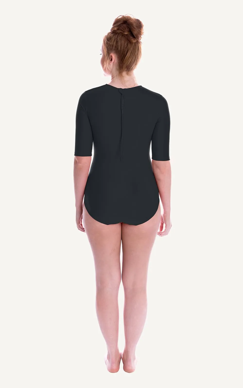 Ava Half Sleeve One Piece Swimsuit | Black