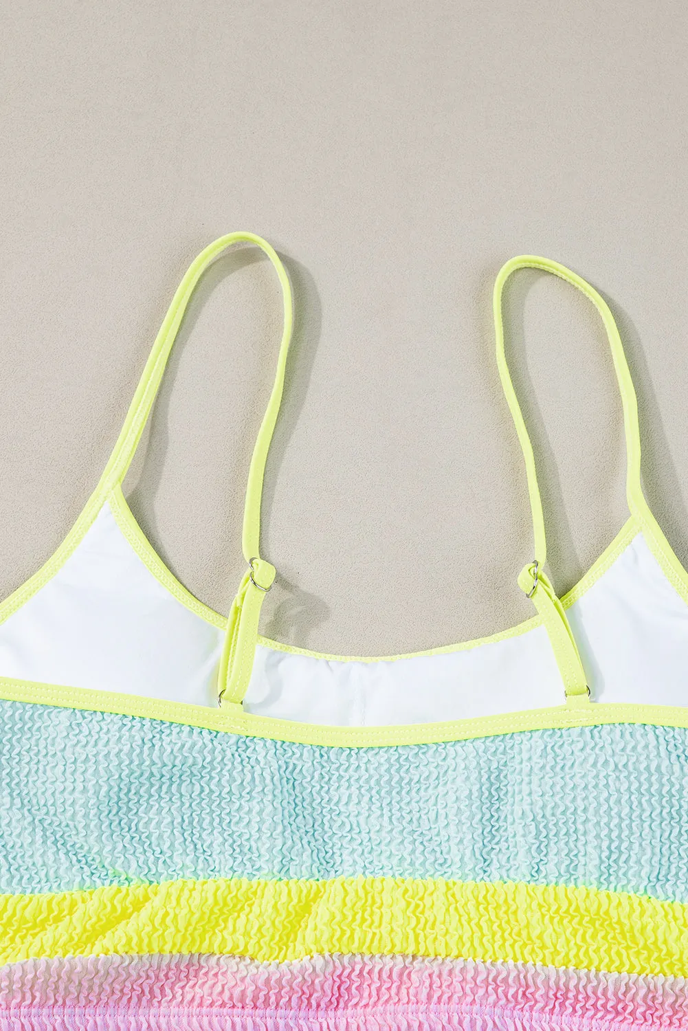 Beau Blue Color Block High Waisted Sexy Bikini Set