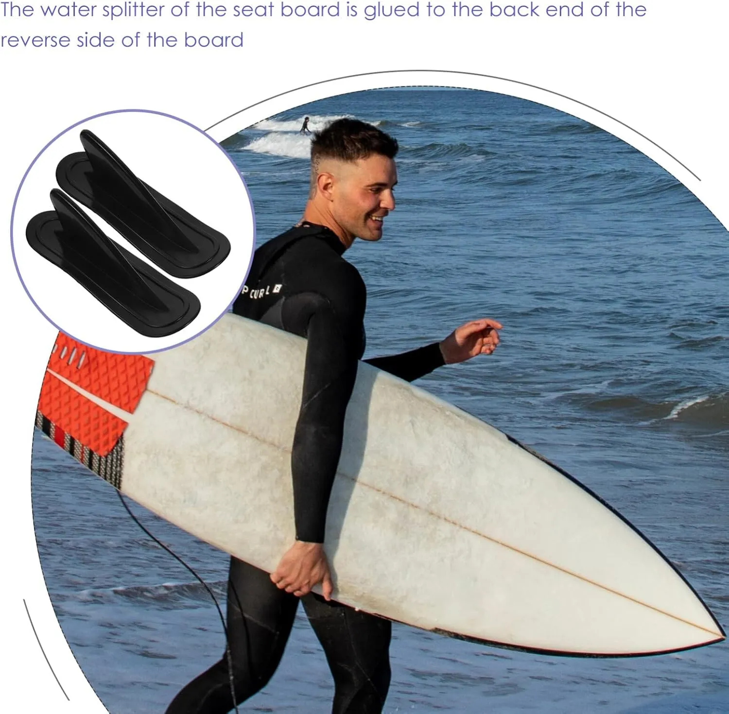 BESPORTBLE 4 Pcs Surfboard Fin Boat Tail Rudder Single Fin Inflatable Boat Tail Rudder Surfboard Fin Center