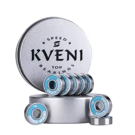 Ceramic Skateboard Bearings, Premium 608rs Ball Bearing - Pro Longboard Bearings for Quad Skate, Inline Roller Blades, Scooters, Spinners,ABEC, 8 Pack (Blue_1)