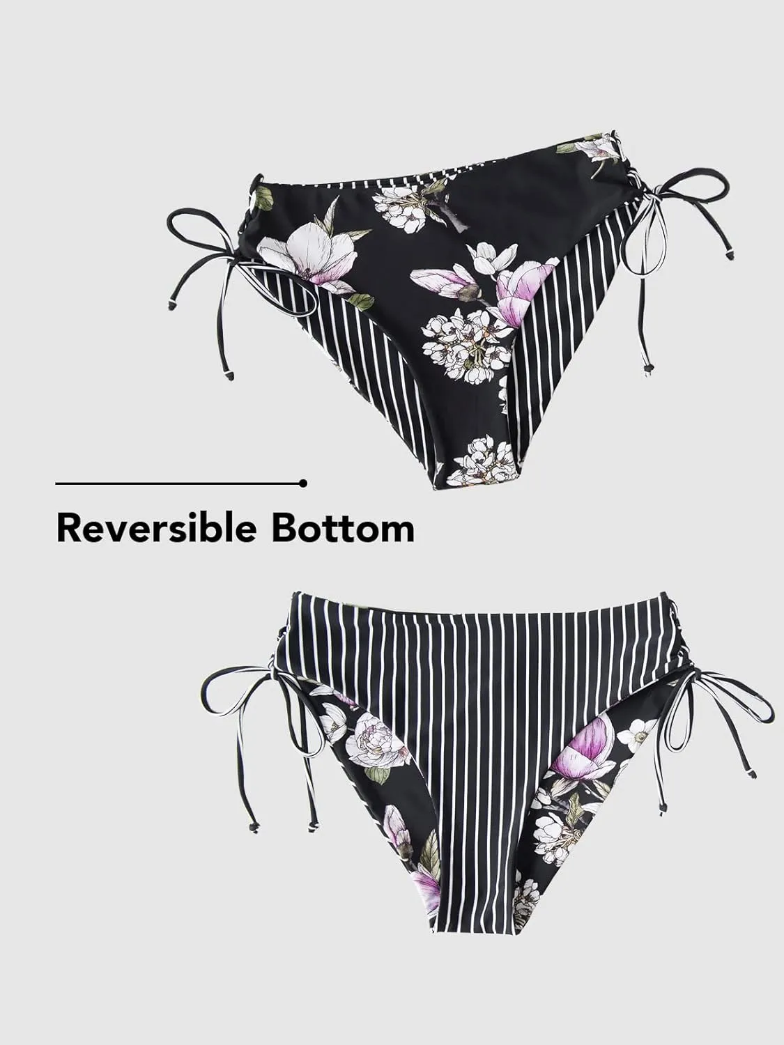 CUPSHE Women's 2 Piece Bikini Set Back Braided Straps with Reversible Bottom