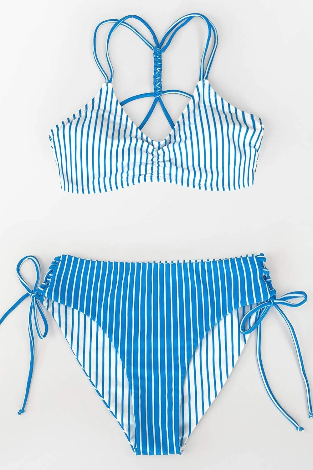 CUPSHE Women's 2 Piece Bikini Set Back Braided Straps with Reversible Bottom