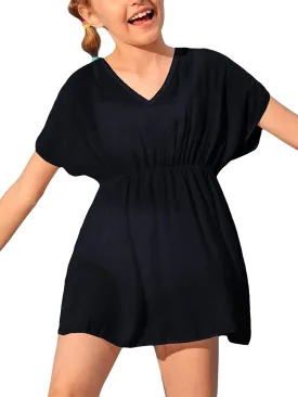 Fommykin Girls Swimwear Cover Ups Kids Beach Bathing Suit Coverups Cute Sweet Bikini Swimsuit Tunic Dress