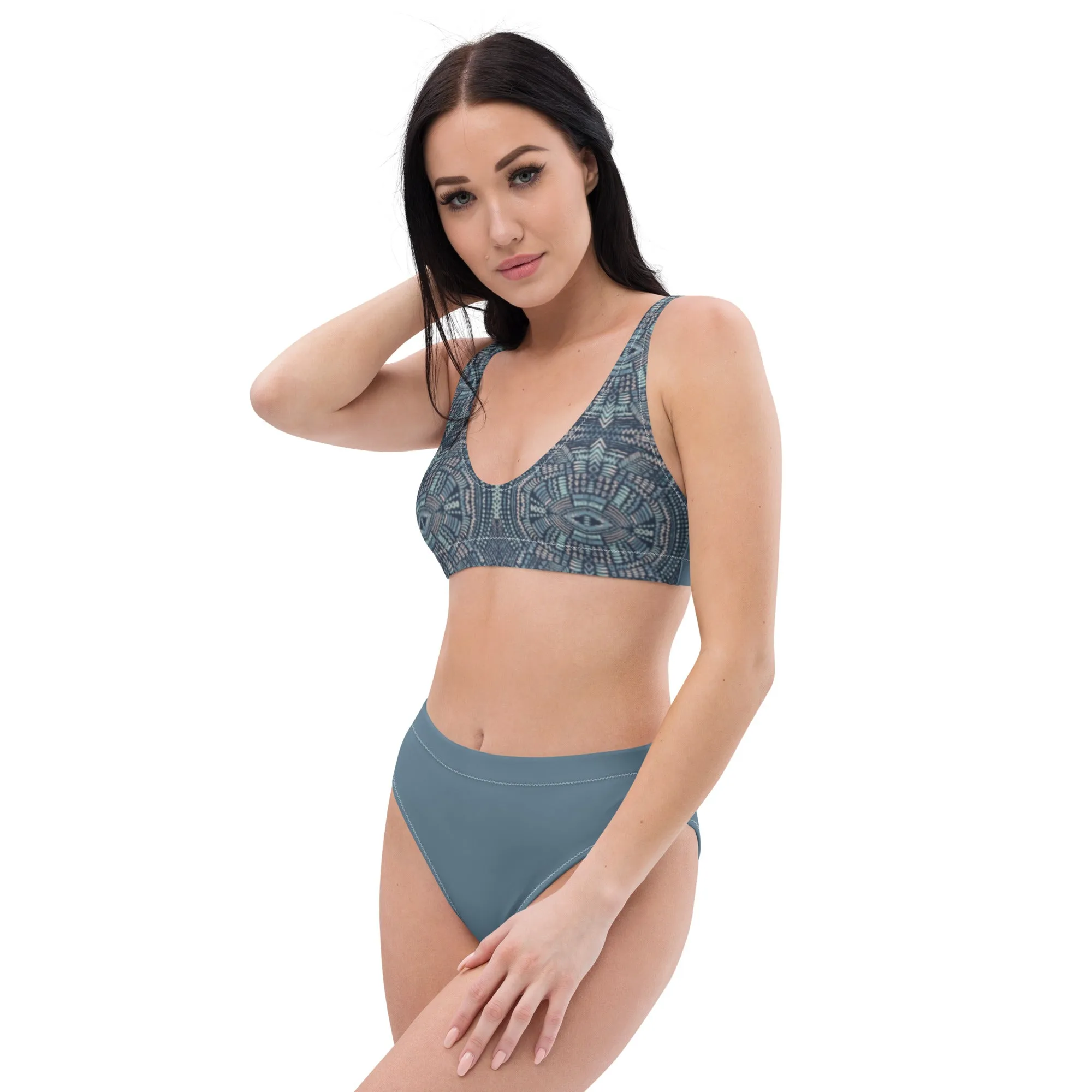 High Waisted Bikini Womens Mix and Match Patterns and Solid Colours (Glamourange 0023 Model)