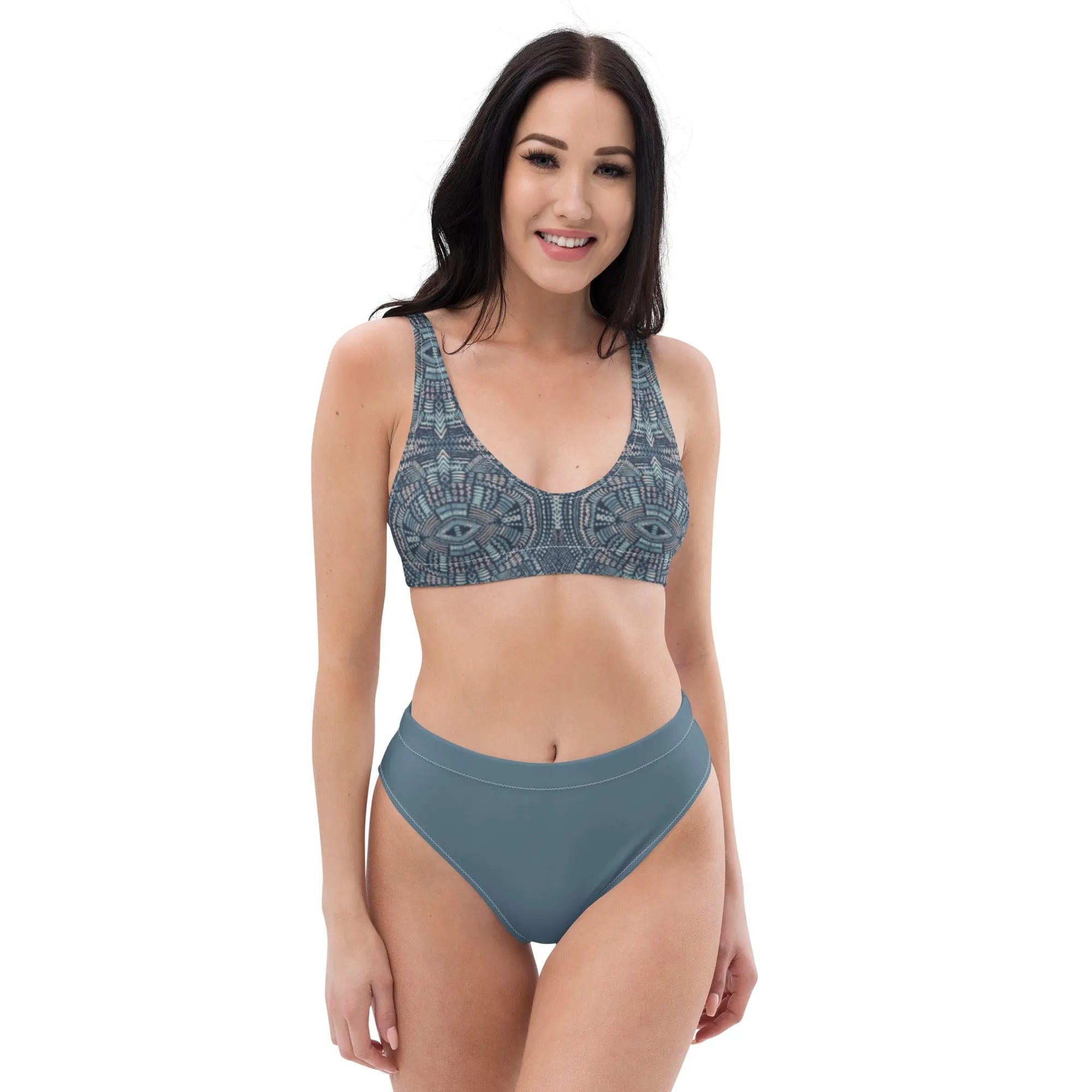 High Waisted Bikini Womens Mix and Match Patterns and Solid Colours (Glamourange 0023 Model)