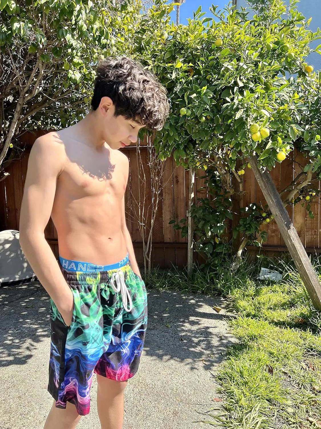 Idgreatim Teens Boys Swim Trunks Quick Dry Beach Swimwear UPF 50  Board Shorts with Mesh Lining 6-14 Years