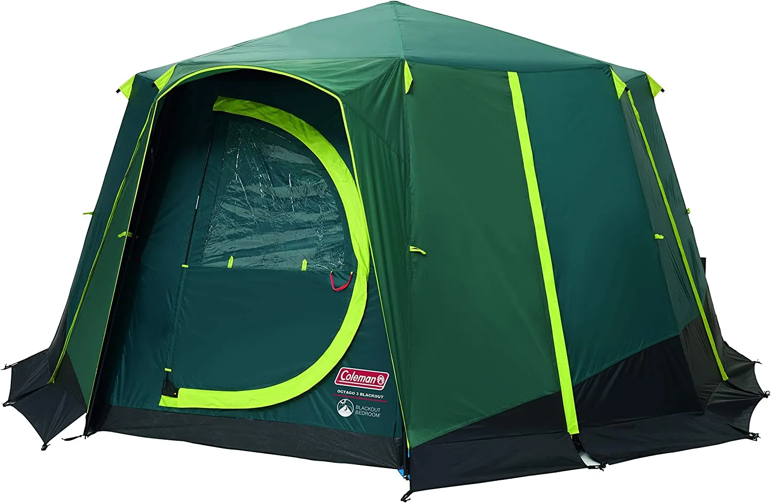 Immerse in Nature with Unmatched Comfort: Coleman Octagon Tent - A Spacious 6-Person Camping Haven, Offering Panoramic Views, Waterproof Protection, and Reliable Steel Pole Construction!