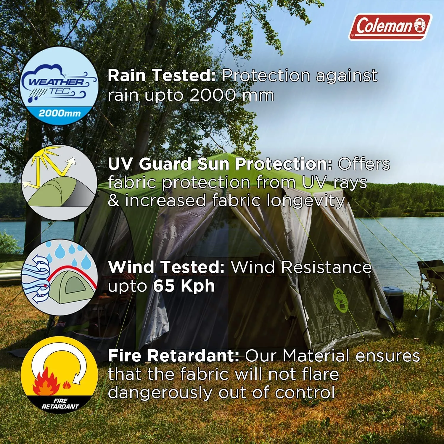 Immerse in Nature with Unmatched Comfort: Coleman Octagon Tent - A Spacious 6-Person Camping Haven, Offering Panoramic Views, Waterproof Protection, and Reliable Steel Pole Construction!