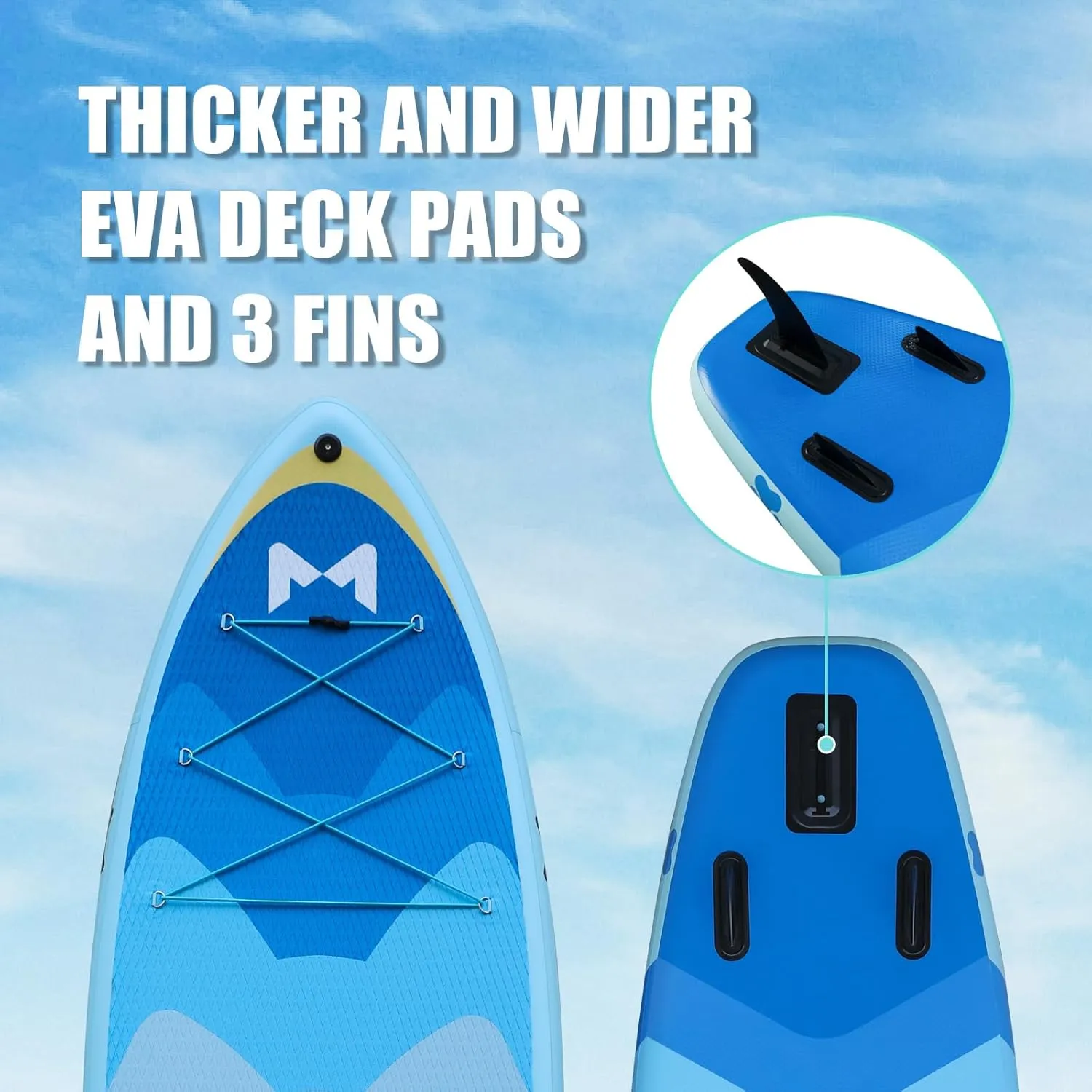 Inflatable Stand Up Paddle Boards with Premium SUP Paddle Board Accessories10'8'' Paddle Boards Water Ripple Design,Wide Stable Non-Slip Comfort Deck for Adult & Youth