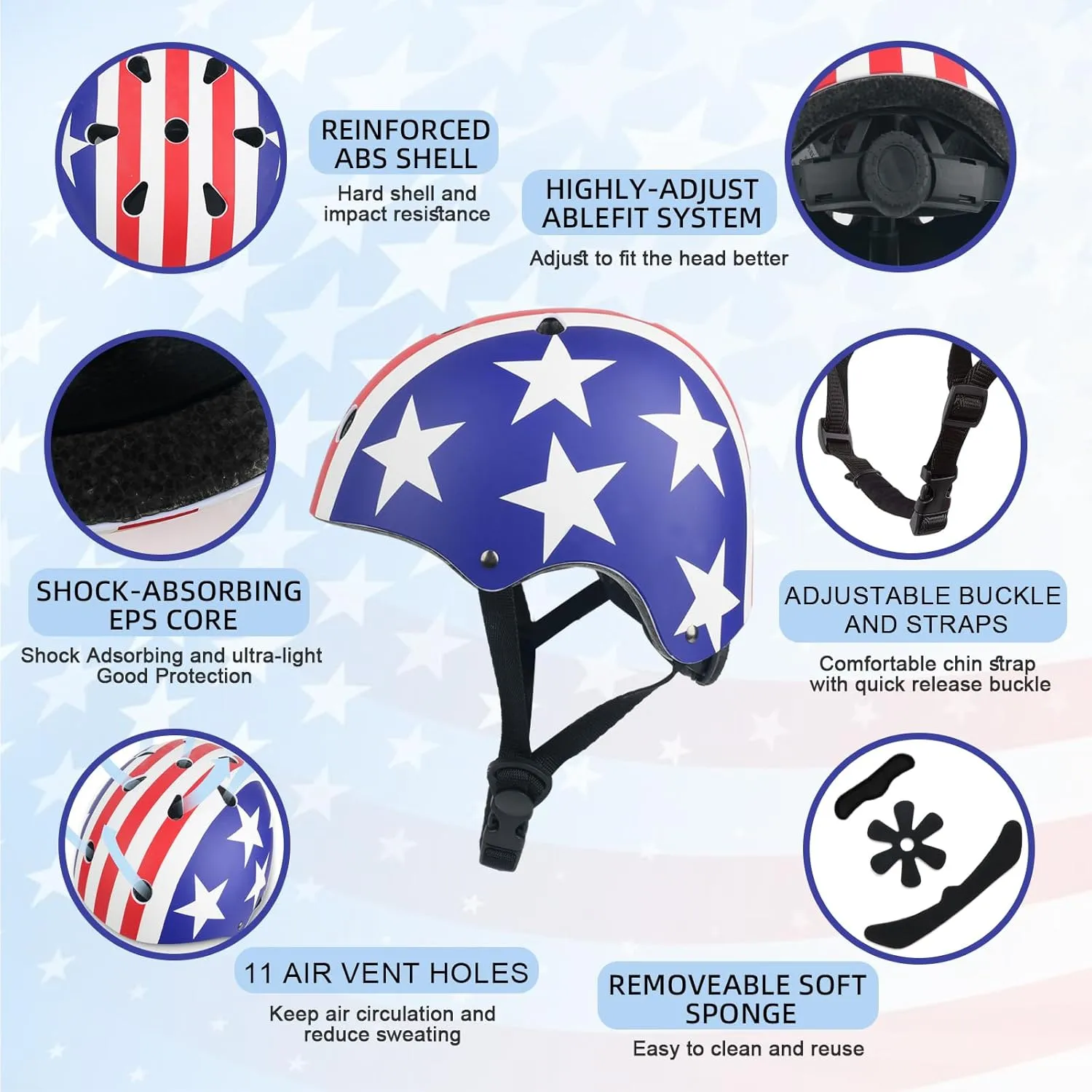 Kids Bike Skateboarding Helmet for Boys Girls Toddler CPSC Certified, Adjustable Protective Gear Helmet for Multi-Sports Cycling Inline Roller Skating Bike Rollerblading Scooter