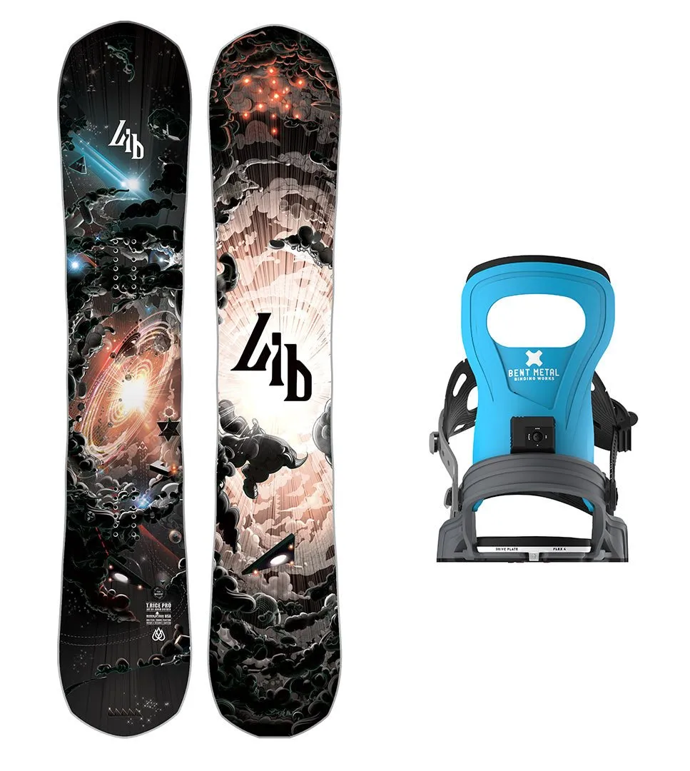 Lib Tech T Rice Pro Snowboard with Bent Metal Bolt Snowboard Binding 2025
