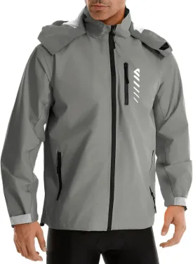 Mens Cycling Jacket,Windbreaker Lightweight Packable Rain Jacket with Pockets and Reflective Strips Raincoat