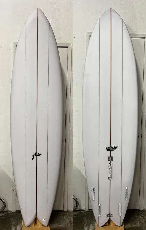 Moby Fish 7'6" x 22.75 X 3.05 - 59.90L, Swallow, 4x  Futures Fin Boxes, PU - ID:926177