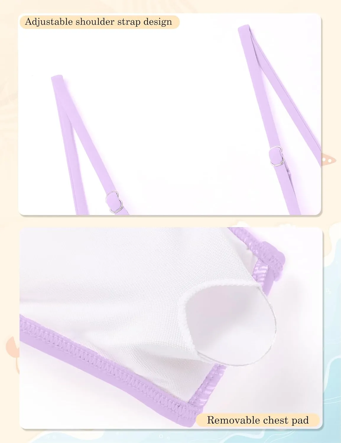 oklady Girls Swimsuit 2 Piece Bikini Set Tiered Ruffled Bathing Suit Adjustable Straps Girls' Swimwear