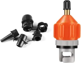 Paddleboard Air Nozzle Kit Multifunctional Inflator Pump Adapter Set Inflatable Boat Air Valve Adapter for Stand Up Paddle Boards Kayaks Surfboards Inflatable Boat Air Mattress, Orange