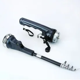 Portable Folding Telescopic Fishing Rod Stainless Steel - Built-in Fishing Reel 80m Line Travel Portable Lure