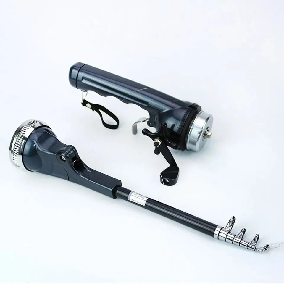 Portable Folding Telescopic Fishing Rod Stainless Steel - Built-in Fishing Reel 80m Line Travel Portable Lure
