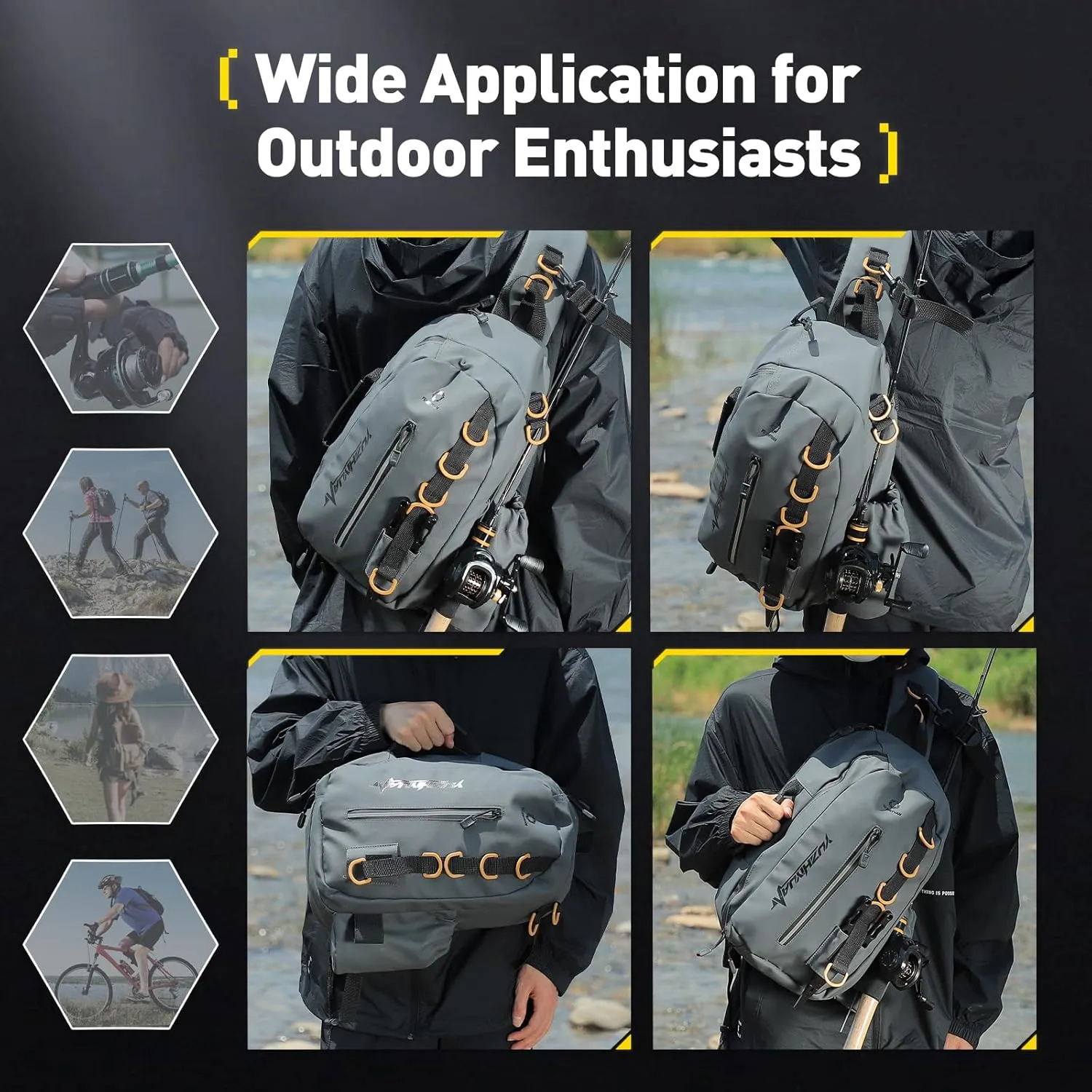 Small Fishing Bag with Rod Strap, Portable & Lightweight, Fish Small Tackle bag  Fits Tackle Boxes & Gear,Move Freely, Cast Smoothly - Fishing Gifts for Men
