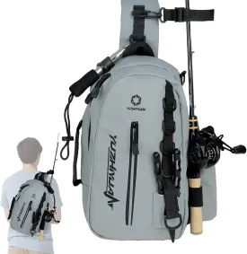Small Fishing Bag with Rod Strap, Portable & Lightweight, Fish Small Tackle bag  Fits Tackle Boxes & Gear,Move Freely, Cast Smoothly - Fishing Gifts for Men