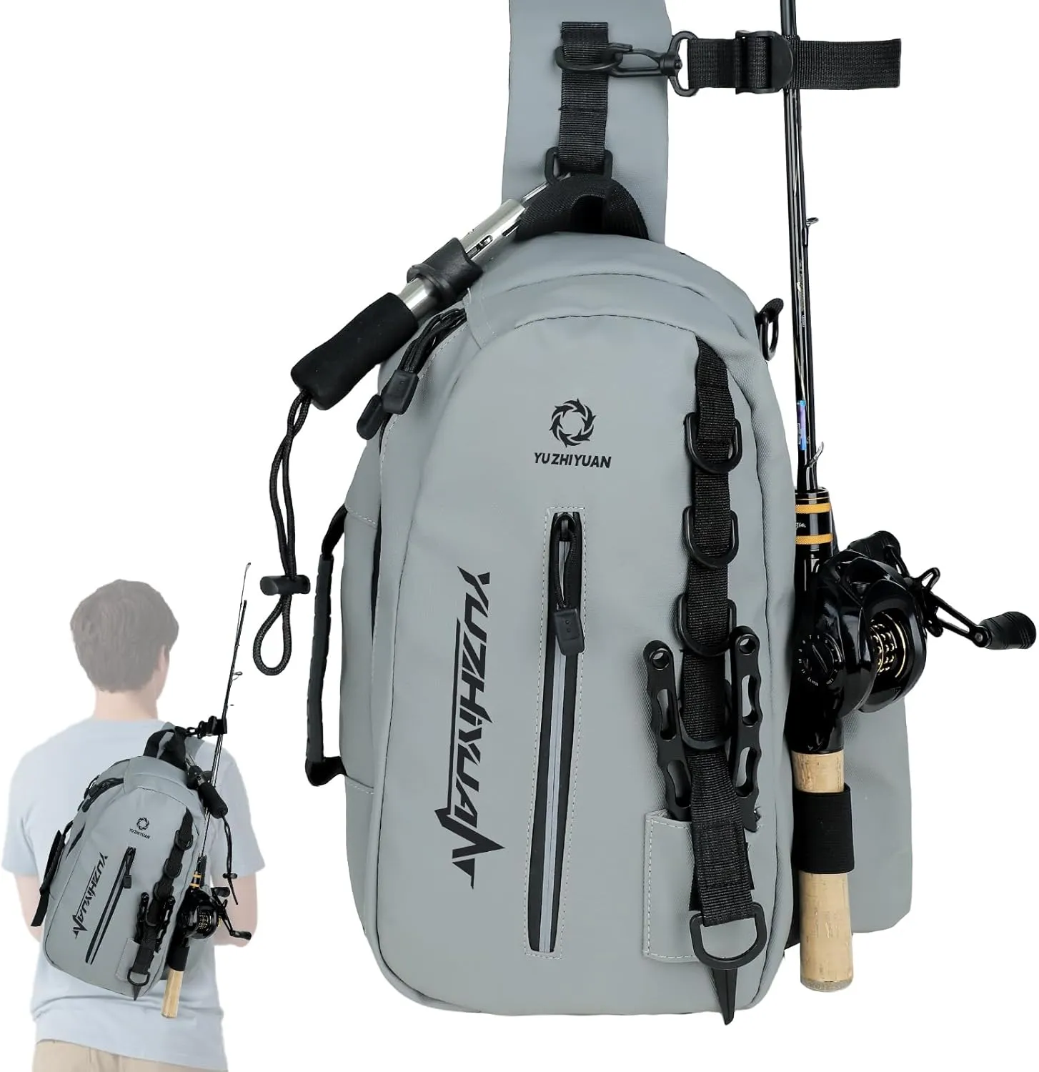Small Fishing Bag with Rod Strap, Portable & Lightweight, Fish Small Tackle bag  Fits Tackle Boxes & Gear,Move Freely, Cast Smoothly - Fishing Gifts for Men