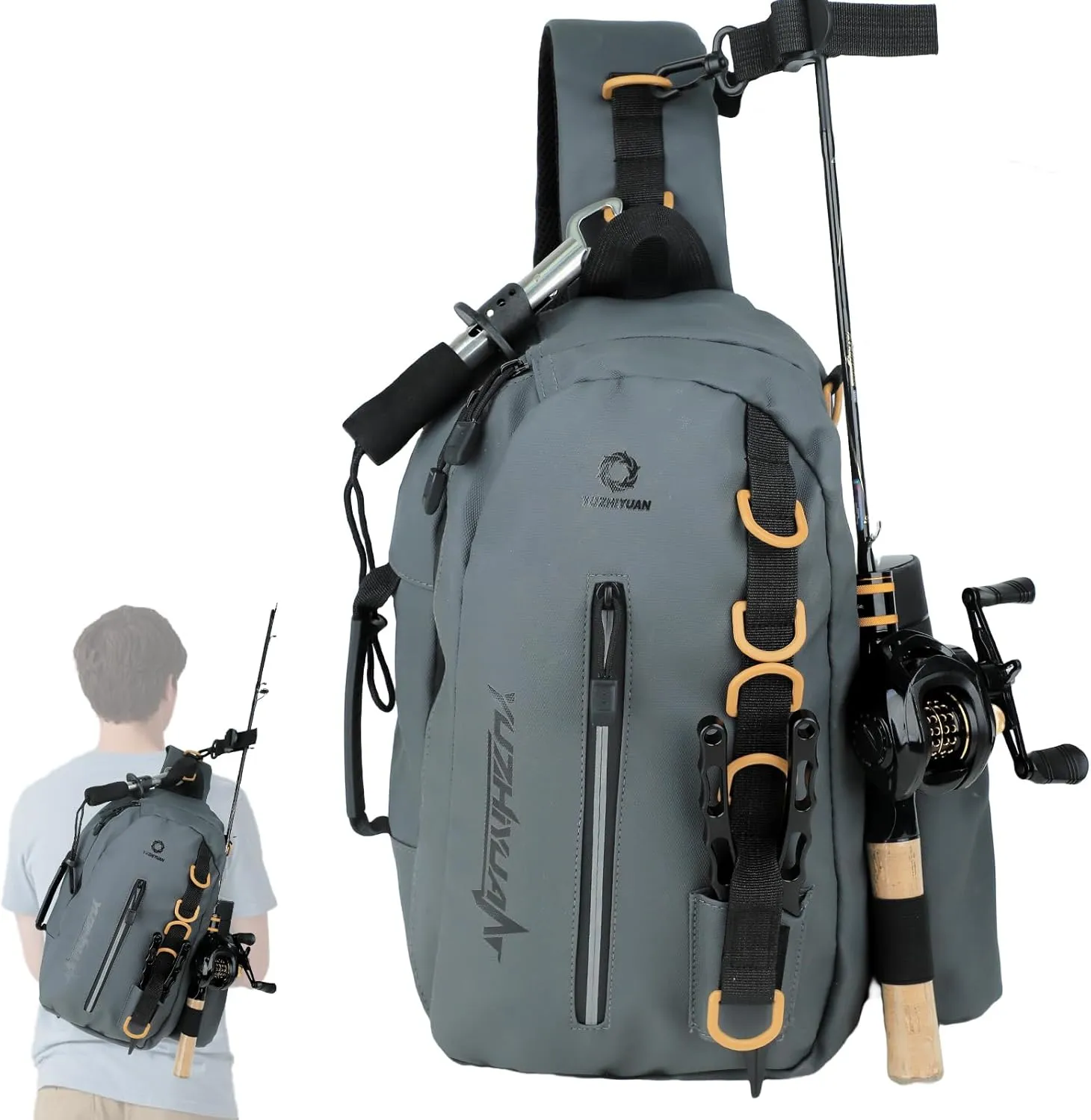 Small Fishing Bag with Rod Strap, Portable & Lightweight, Fish Small Tackle bag  Fits Tackle Boxes & Gear,Move Freely, Cast Smoothly - Fishing Gifts for Men