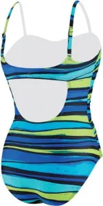 SPEEDO Woodblocks Stripe Keyhole 1-Piece - Contemporary