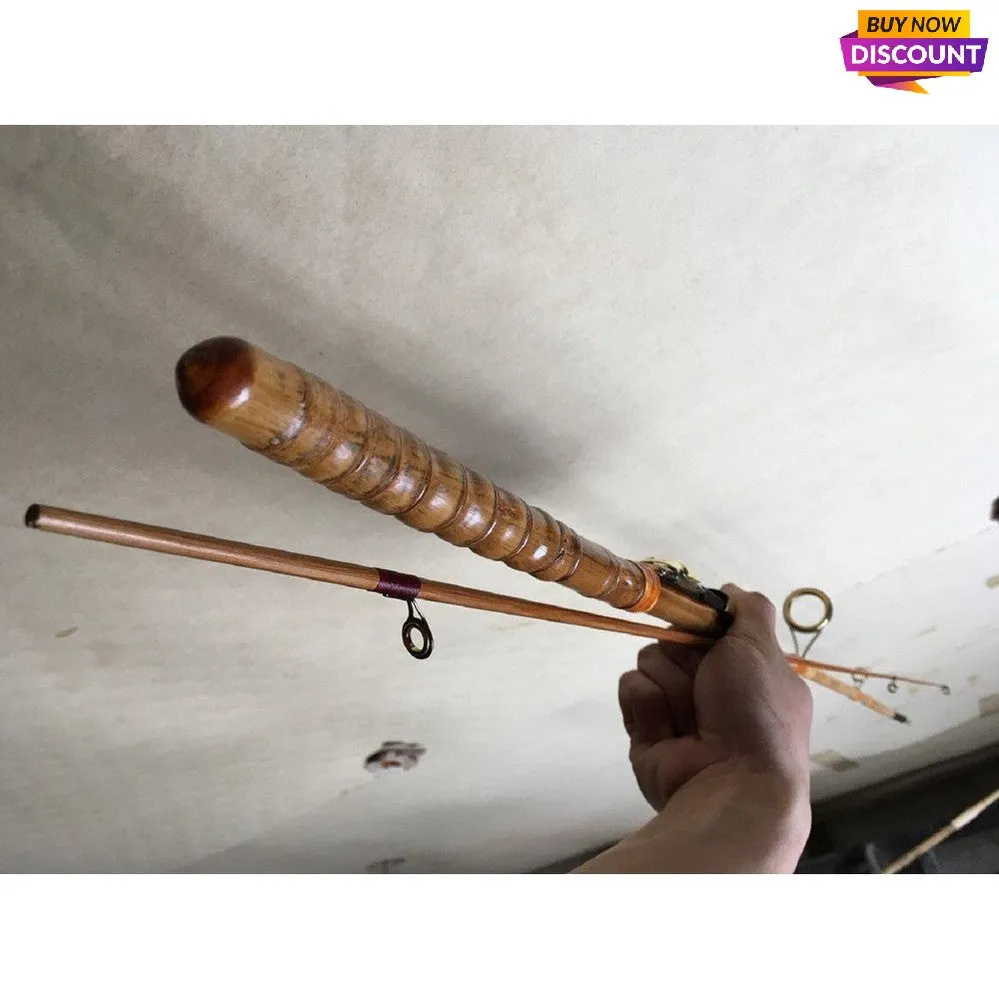 Tenkara Bamboo Fishing Rod 2 Piece L1.5-2.1 meter(59"-83")with  buddha bamboo  handles wholesale amounts