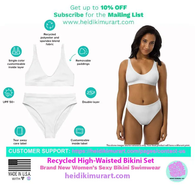 Tropical Print Designer Women's Bikini, 2-pc Padded Comfy Bikini Set For Women - Made in USA/EU/MX  (US Size: 2XS-3XL)