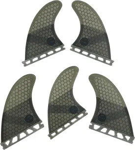 UPSURF Surfboard fins k2.1 5fins Single tab Surfing fins Honeycomb Choose Color (Gray)