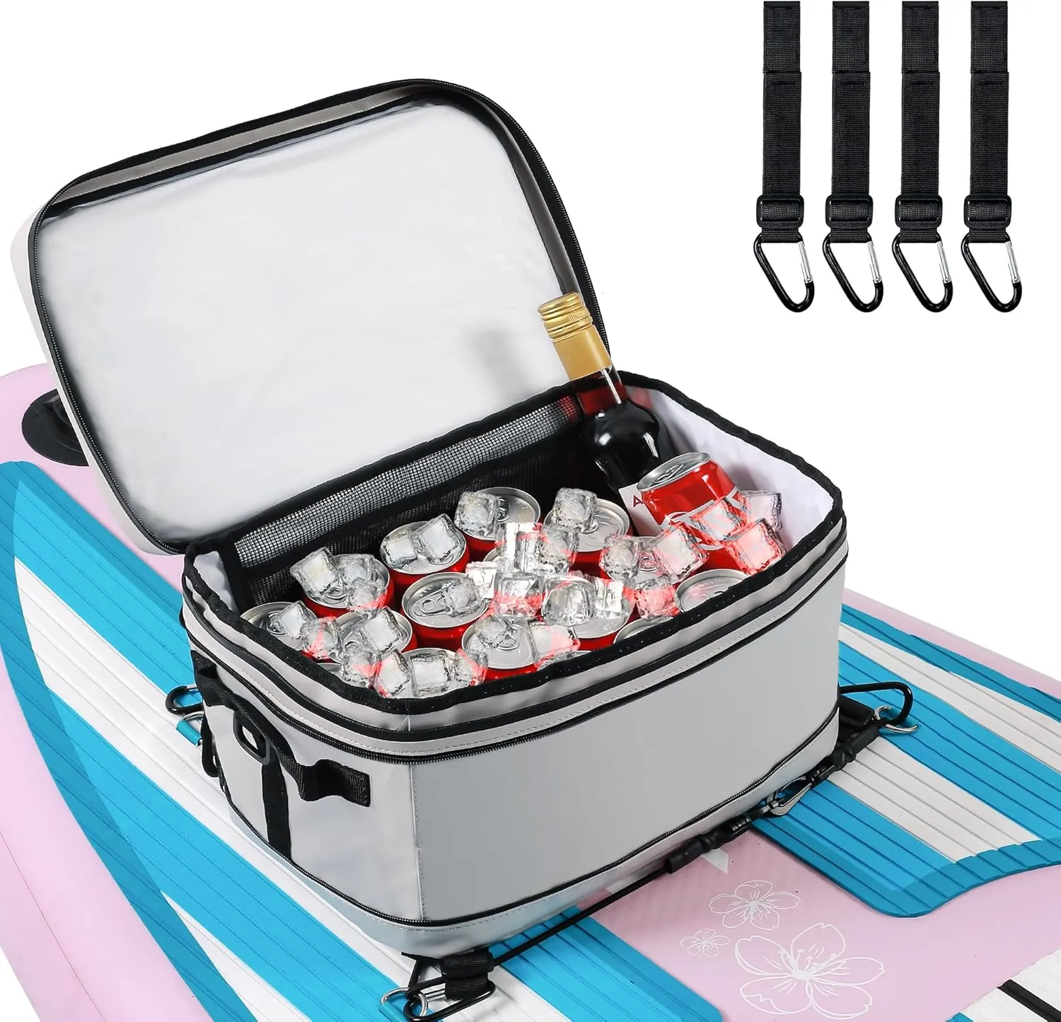 UPWELL Paddle Board Accessories - Waterproof SUP Cooler Deck Bag, PVC Dry Bag, 30 Cans Surf Kayak Cooler
