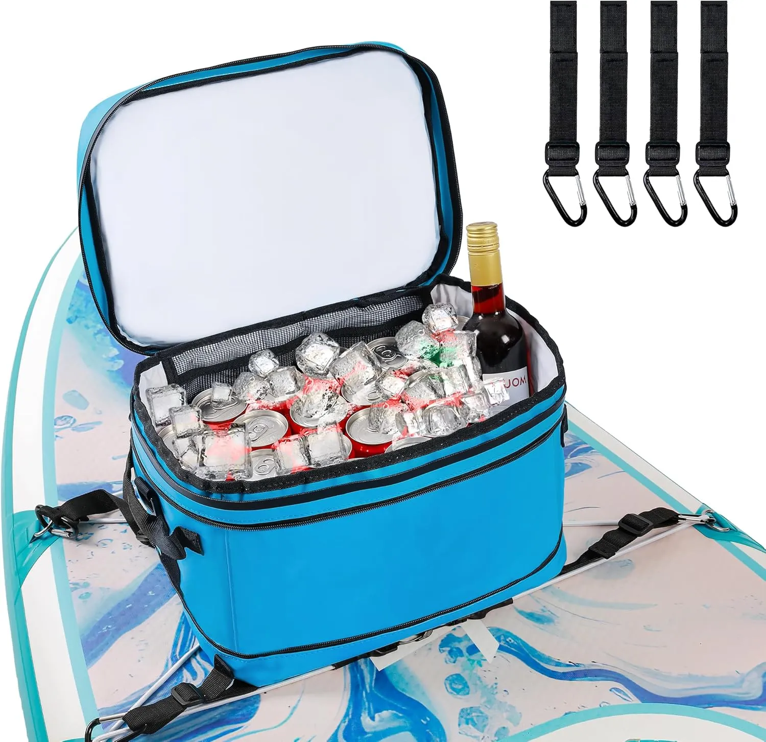 UPWELL Paddle Board Accessories - Waterproof SUP Cooler Deck Bag, PVC Dry Bag, 30 Cans Surf Kayak Cooler