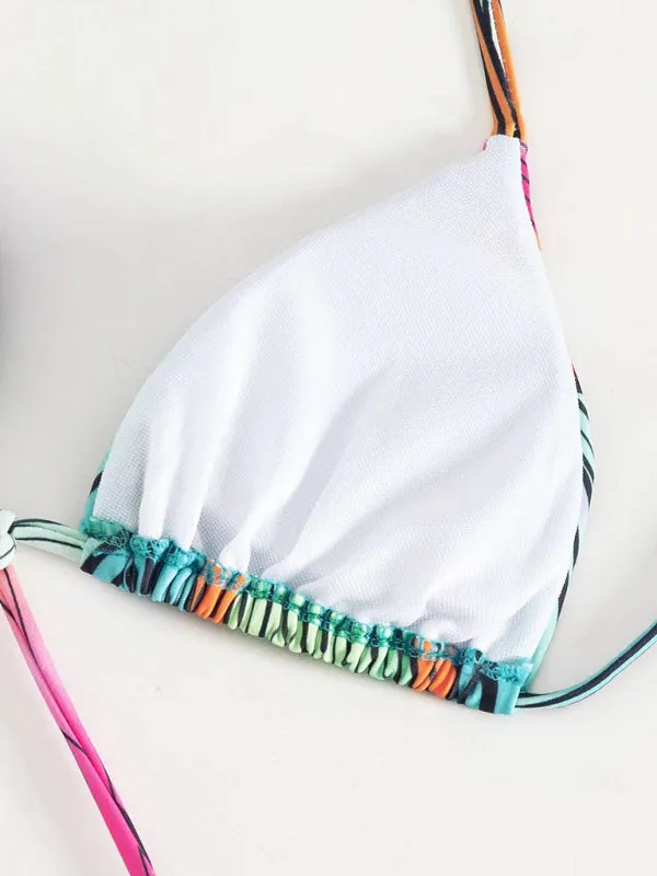 Women's Gradient Strappy Cut Out Minimal Swimsuit